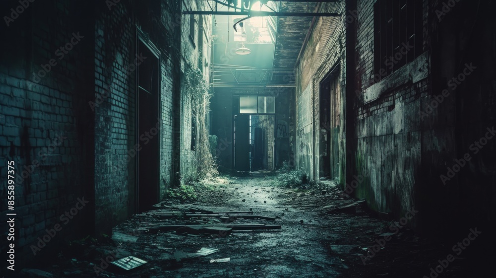 Abandoned atmospheric alley. Copy Space Abandoned atmospheric alley. Copy Space