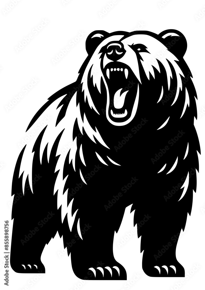 Fototapeta premium Bear SVG, Bear Head SVG, Forest SVG, Wooden SVG, Animal SVG, Honey SVG, Bear Portrait SVG, Bear Silhouette, Bear Vector, Clipart, Cut file for Cricut SVG, JPG, PNG