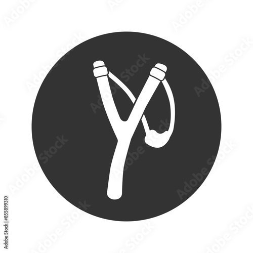 Slingshot icon flat sign vector