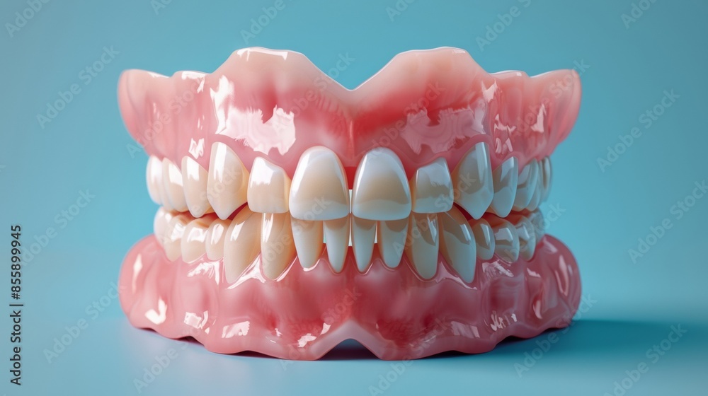 Obraz premium photo of false teeth, clean background 