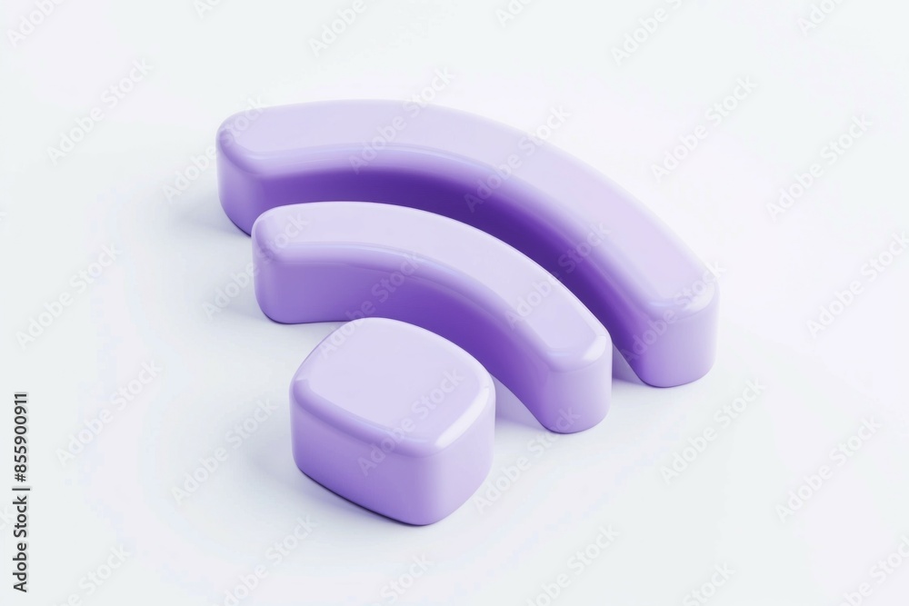 Fototapeta premium 3D wifi icon an purple color