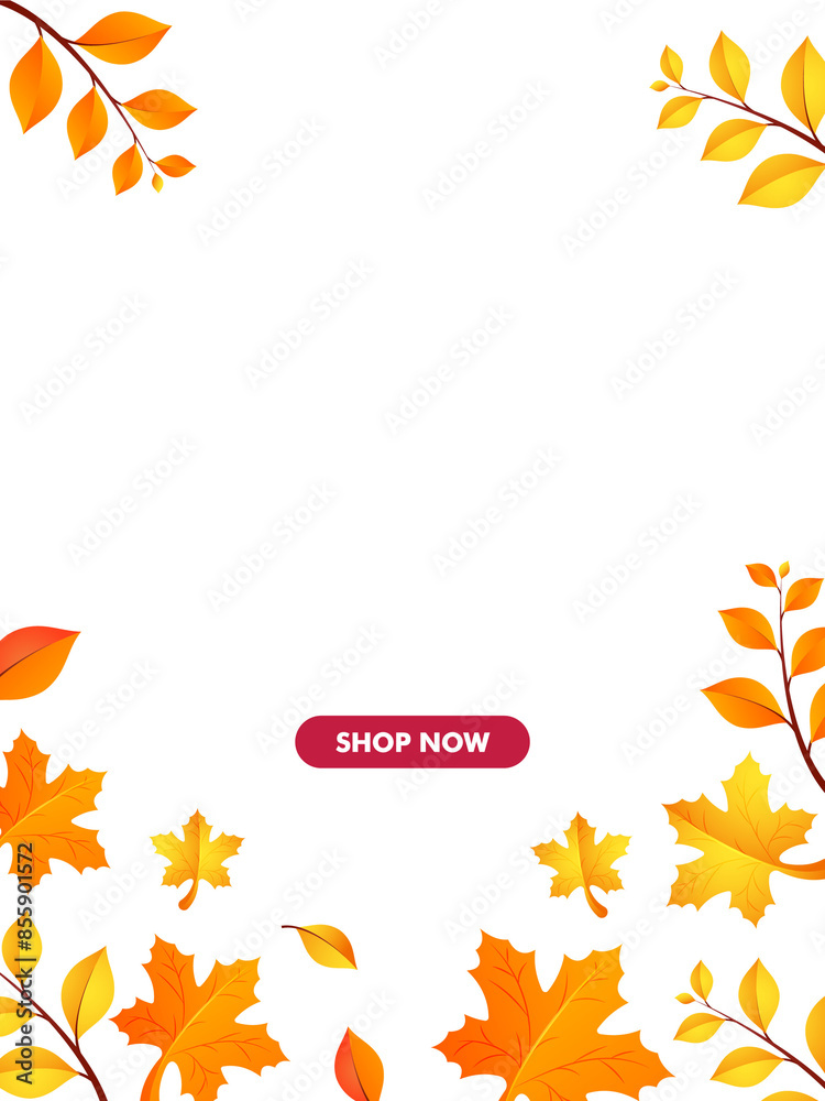 Template or flyer design of Hello Autumn with Special Offer and discount upto 50%, Decoration of Autumn leaves on brown background. Template or flyer design of Hello Autumn with Special Offer and discount upto 50%, Decoration of Autumn leaves on brown background.
