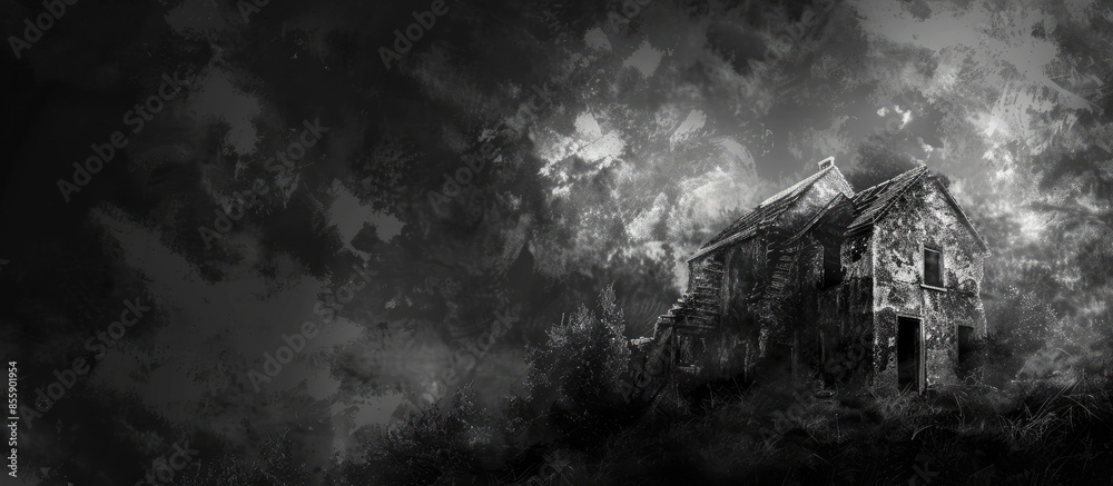 Abstract ruines old abandoned house. Copy space image. Place for adding text and design Abstract ruines old abandoned house. Copy space image. Place for adding text and design