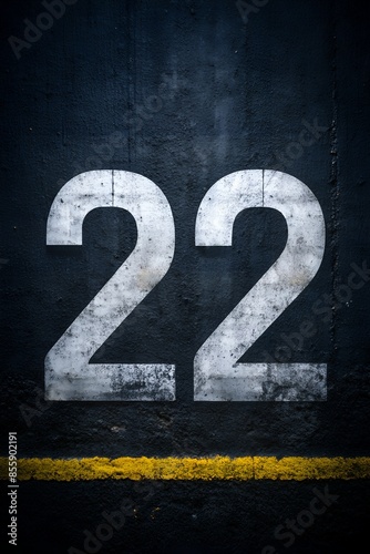 the number 22 is printed with white ink