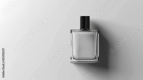 Elegant Perfume Bottle on Minimalist Background with Copy Space, Symbolizing Luxury and Sophistication