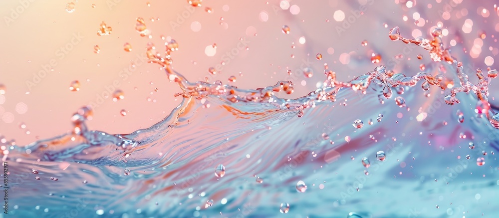 Isolated shot of water splashing pastel background Abstract. Copy space image. Place for adding text and design Isolated shot of water splashing pastel background Abstract. Copy space image. Place for adding text and design