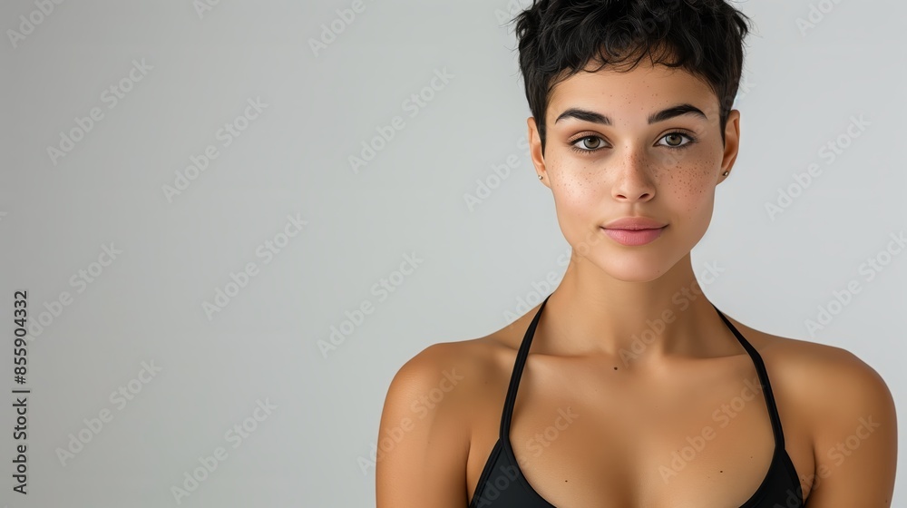 Woman With Short Hair Looking At Camera