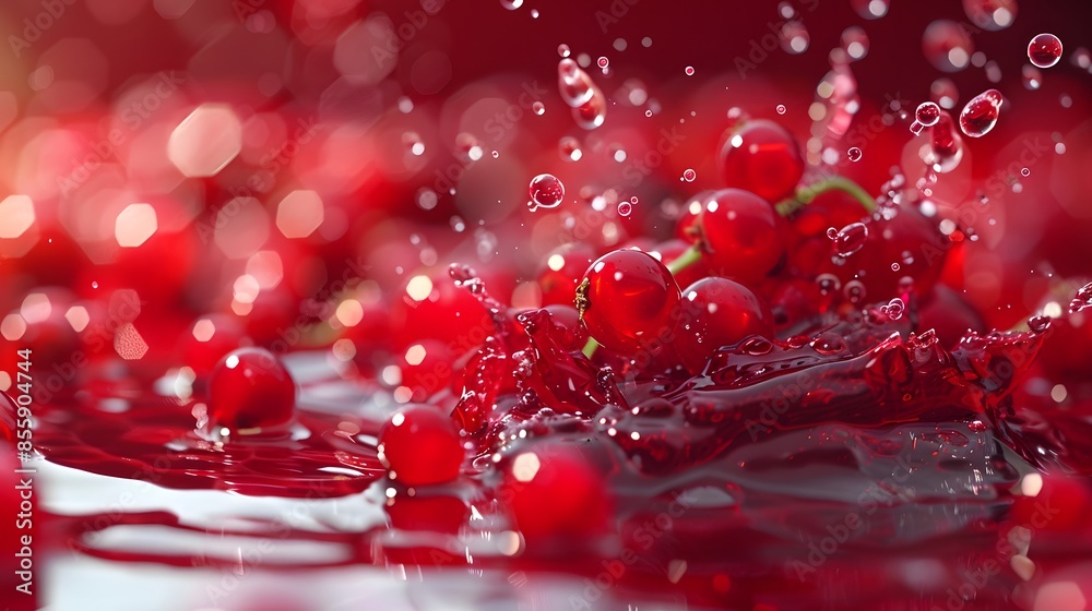 Refreshing red berry splashed with juice Refreshing red berry splashed with juice