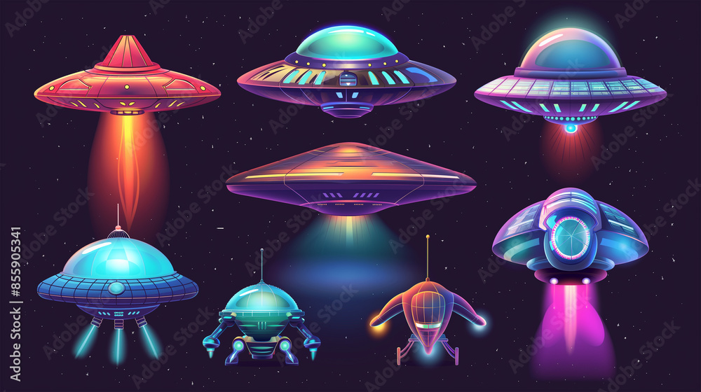 Asset of alien spaceship for mobile game, Illustration Asset of alien spaceship for mobile game, Illustration