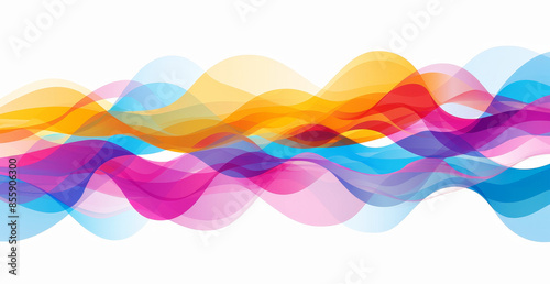 Colorful wavy lines vector graphic with vibrant patterns and abstract design photo