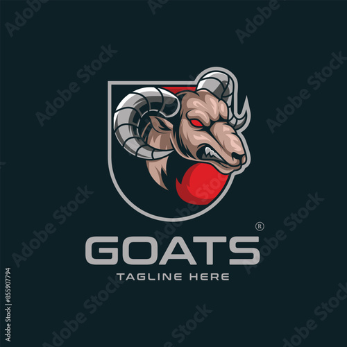 goat mascot logo design template