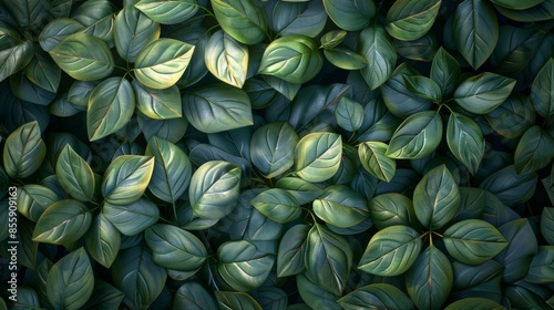 Tapety artystyczne malachite green leaves pattern, seamless texture, dark background, hyper realistic, octane render, 3d rendering,