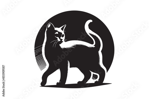 Cat silhouette vector illustration