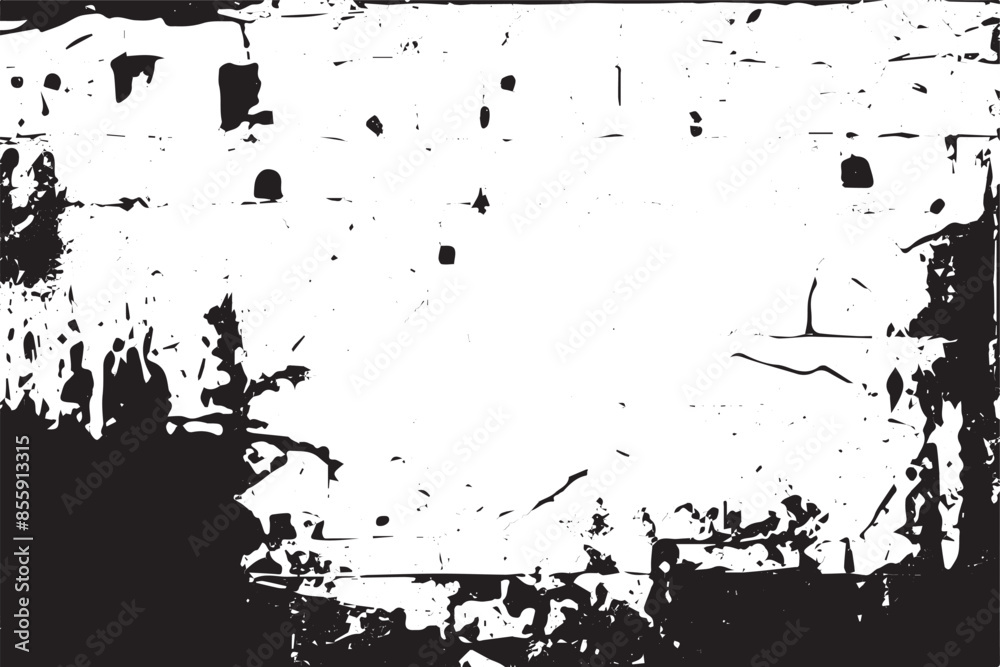 Obraz premium Abstract vector noise | Small particles of debris and dust | Distressed uneven background | Grunge texture overlay with rough and fine grains isolated on white background | Vector illustration