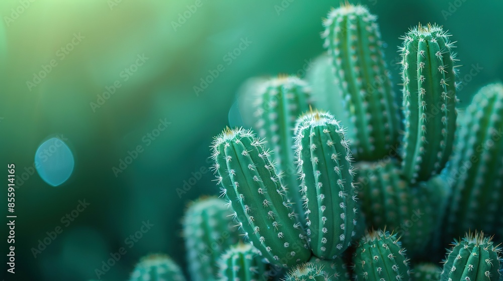 A close-up of a cactus, with the background out of focus A close-up of a cactus, with the background out of focus