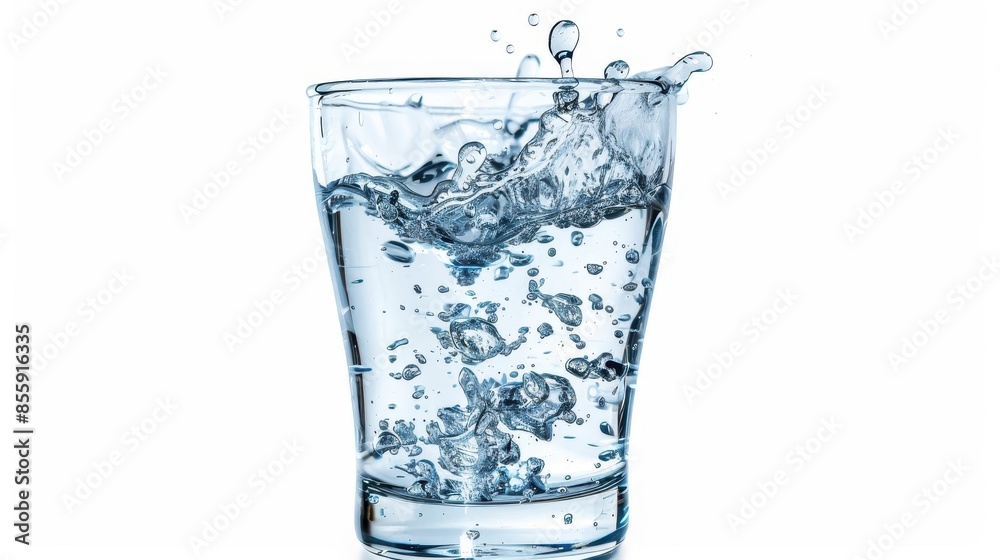 crystal clear glass of pure water isolated on white background perfect for health and wellness concepts digital painting crystal clear glass of pure water isolated on white background perfect for health and wellness concepts digital painting