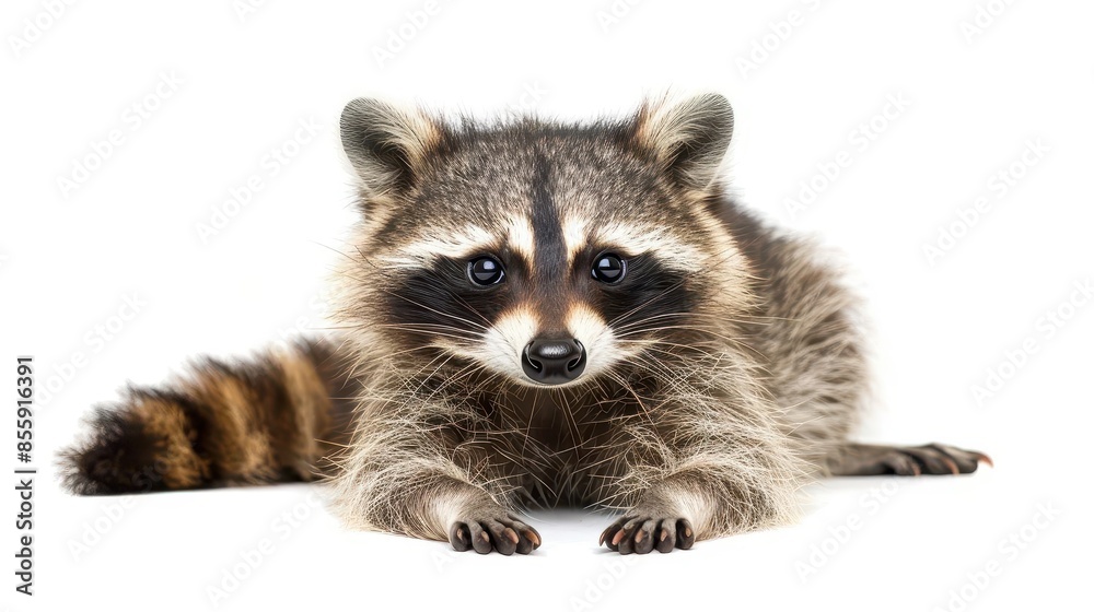 curious raccoon with intelligent eyes and distinctive black mask isolated on white background wildlife photography curious raccoon with intelligent eyes and distinctive black mask isolated on white background wildlife photography
