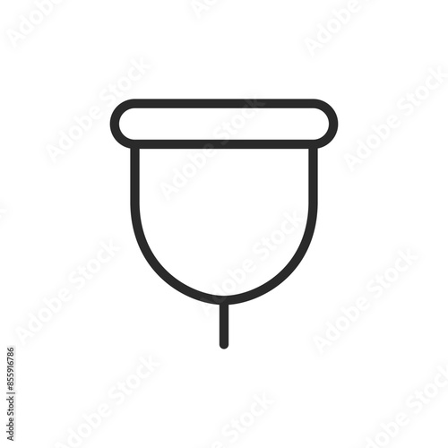Menstrual cup, linear style icon. feminine hygiene product. Editable stroke width