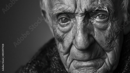 Wallpaper Mural dramatic black and white portrait of elderly man with weathered face and kind eyes Torontodigital.ca