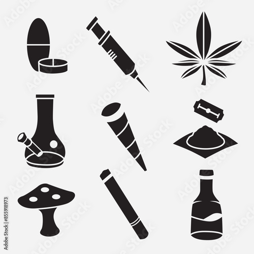 set of drugs icon good for symbol, logo, and education 