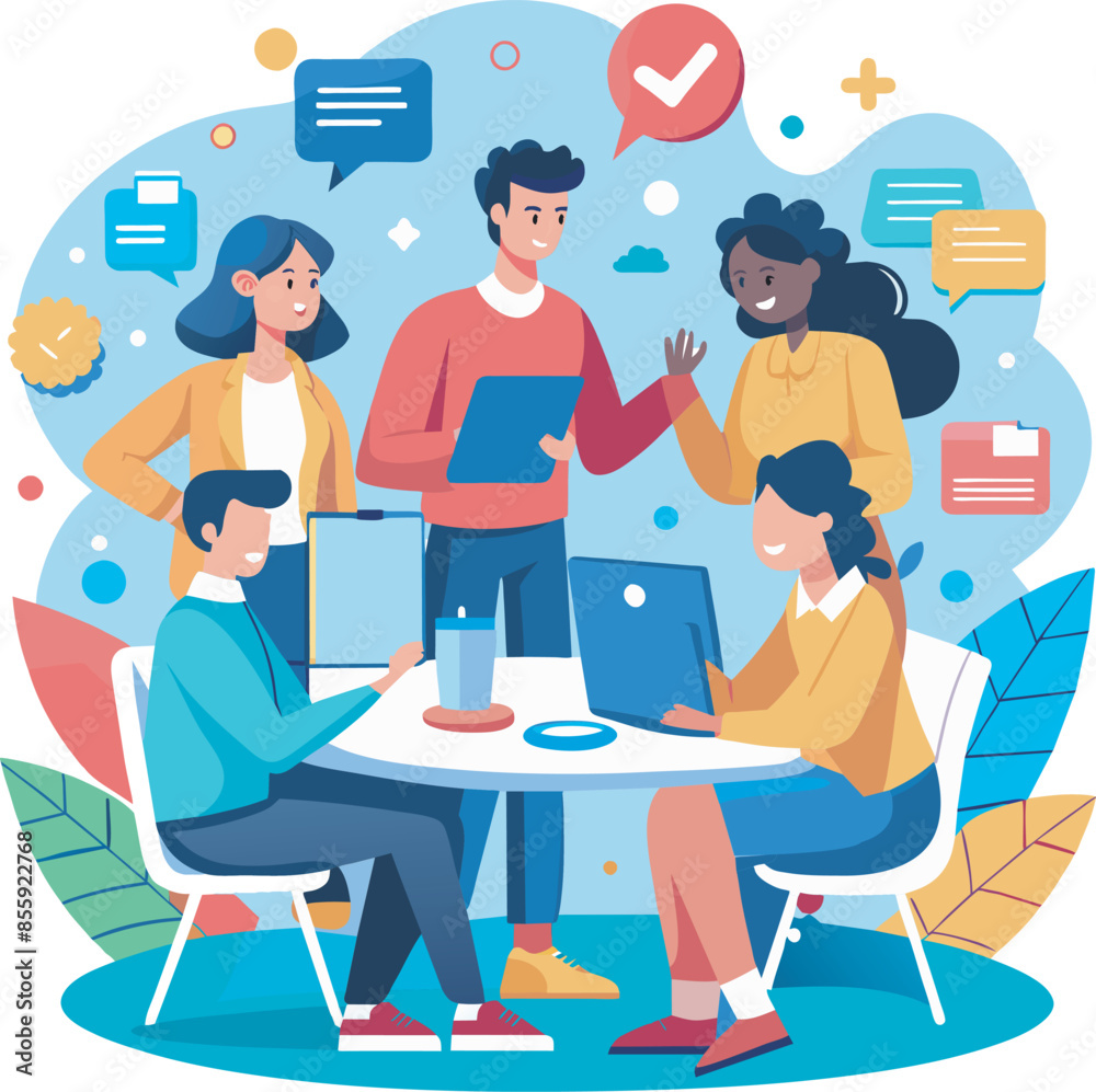 team discussion meeting vector illustration team discussion meeting vector illustration
