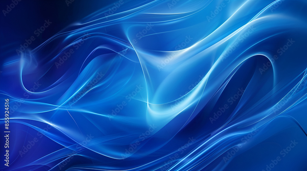 abstract blue background with flowing, smooth lines that shimmer and shine ,Abstract blue background, beautiful lines and blur