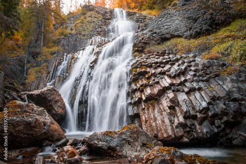 Fototapeta Naklejka Na Ścianę i Meble -  waterfall on the river in the forest