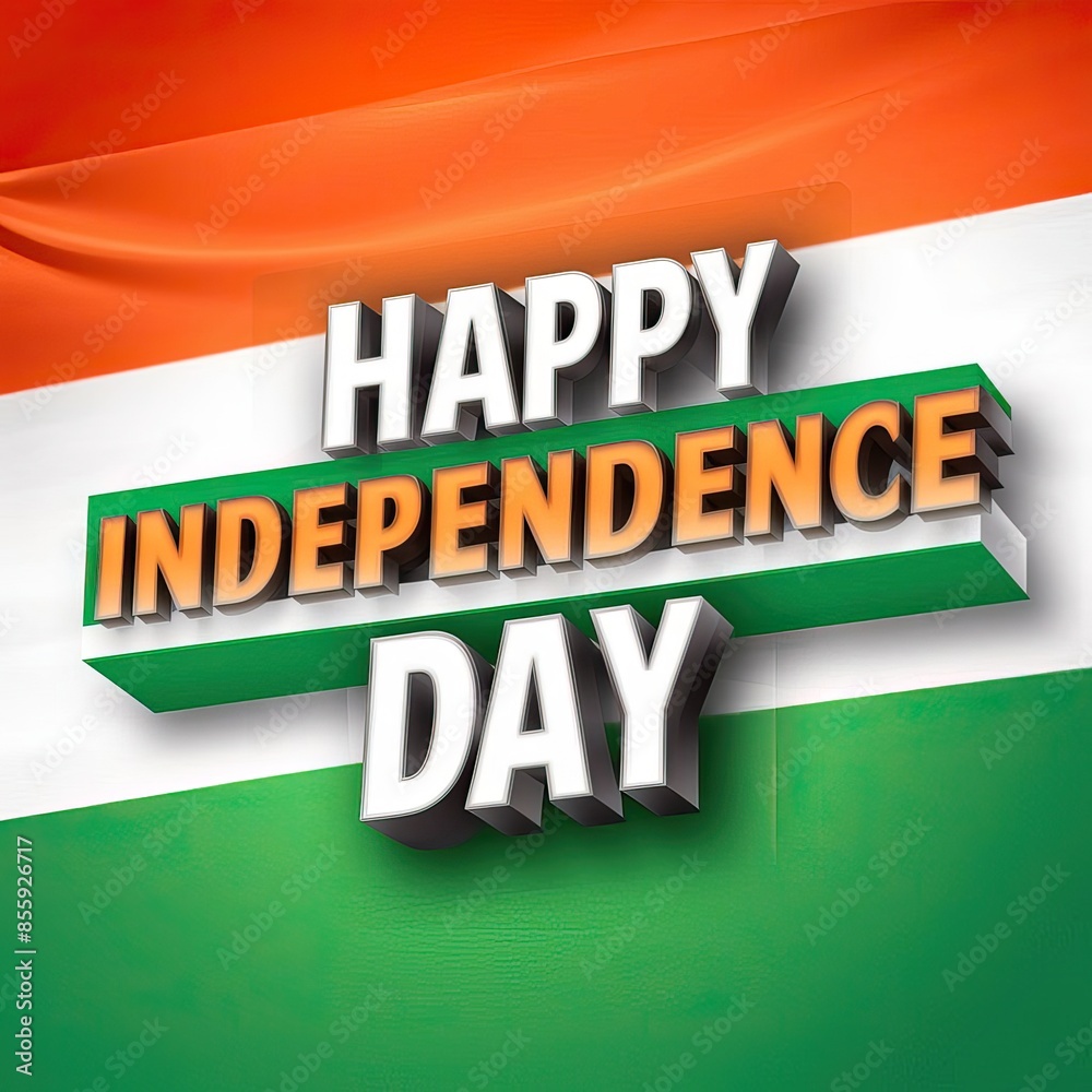 India Independence Day, 15th August, 3d text. Independence Day India. India Independence Day, 15th August, 3d text. Independence Day India.