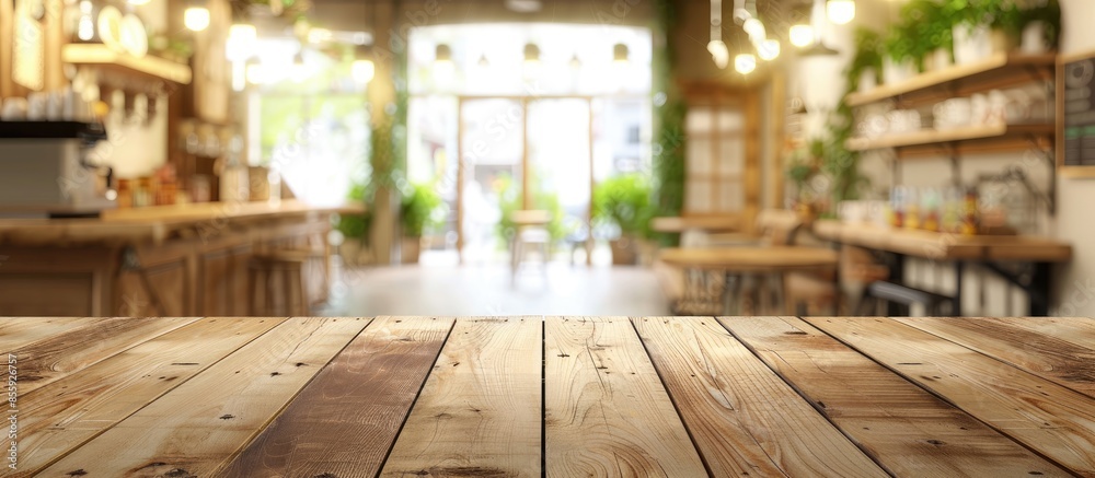 Selected focus empty brown wooden table and Coffee shop blur background with bokeh image, for product display montage. Copy space image. Place for adding text and design Selected focus empty brown wooden table and Coffee shop blur background with bokeh image, for product display montage. Copy space image. Place for adding text and design