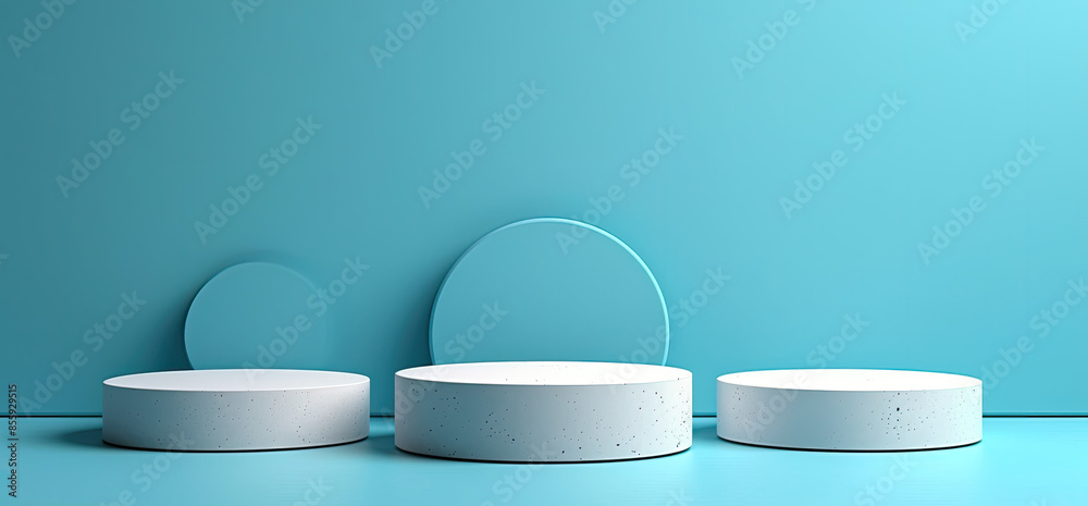 White cosmetic container in blue room. Created with Ai White cosmetic container in blue room. Created with Ai