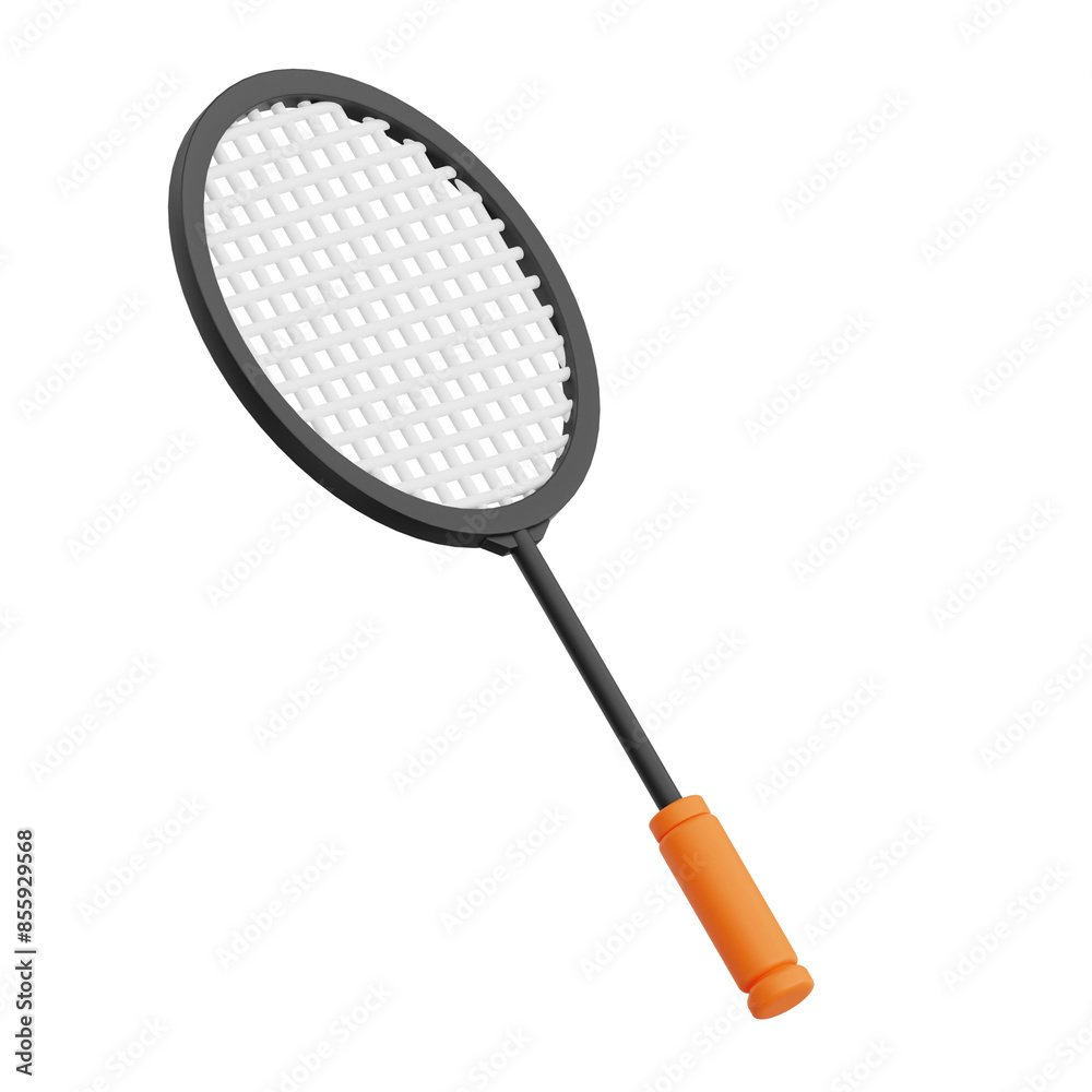 3D render racket badminton icon illustration. Isolated on transparent background 3D render racket badminton icon illustration. Isolated on transparent background