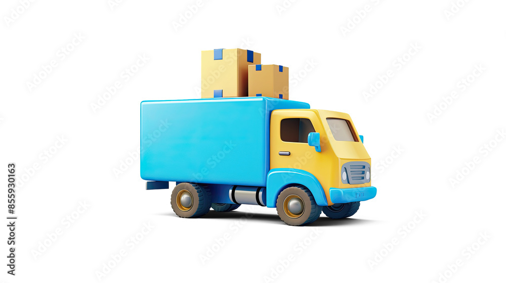 3D Cartoon Delivery Truck on a White Background | Isolated on Transparent & White Background | PNG File with Transparency 3D Cartoon Delivery Truck on a White Background | Isolated on Transparent & White Background | PNG File with Transparency