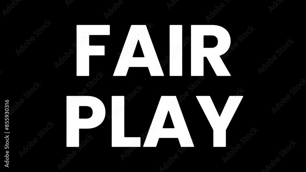 FAIR PLAY - collection of animated notification texts for football matches on a black background FAIR PLAY - collection of animated notification texts for football matches on a black background