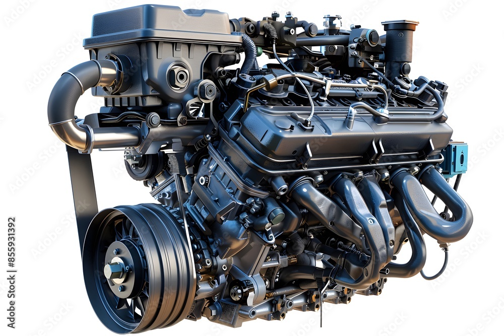 Obraz premium Close-up of big engine on white background