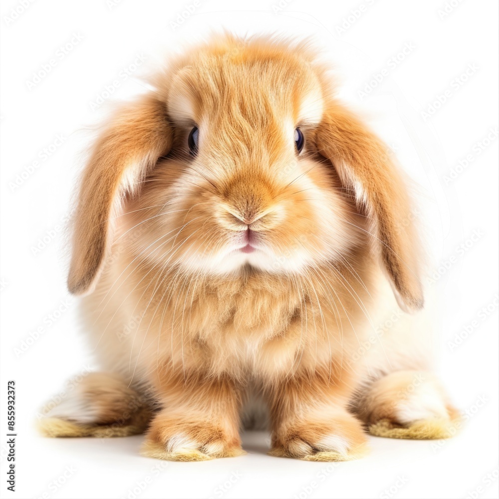 Adorable Rabbit with Floppy Ears Posed on White Background Adorable Rabbit with Floppy Ears Posed on White Background