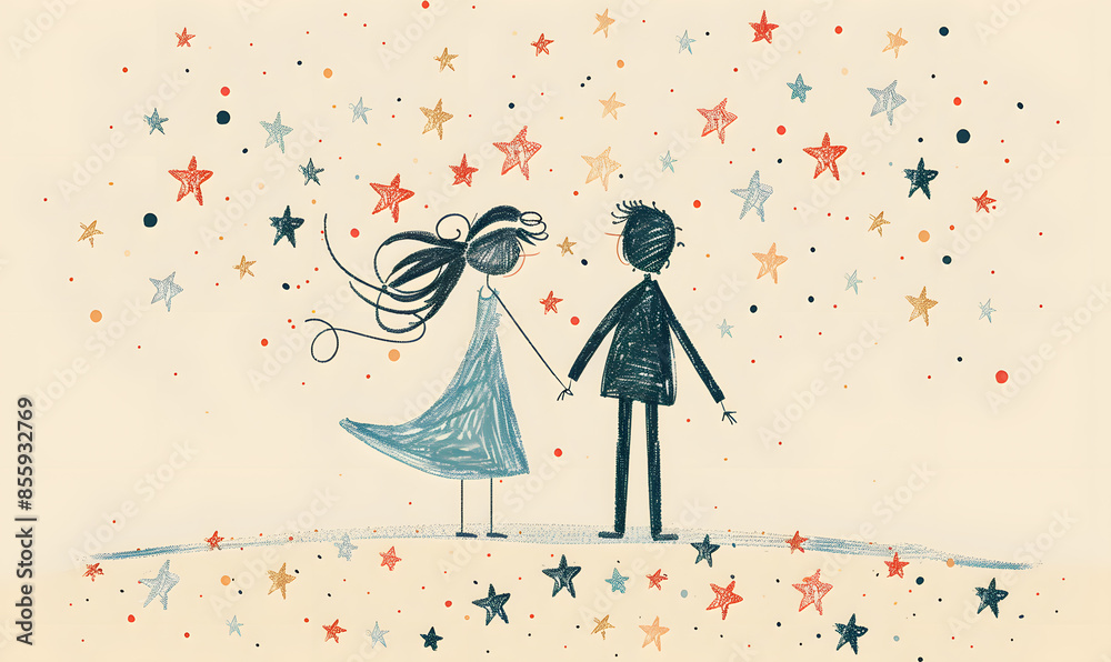 wedding card cartoon illustrator