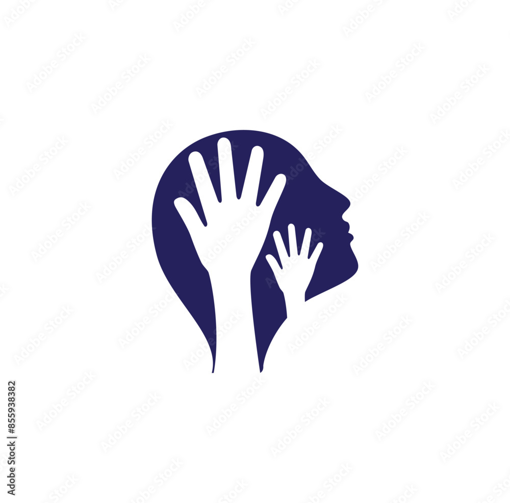 Fototapeta premium Hand Head Logo Design Illustration vector eps format , suitable for your design needs, logo, illustration, animation, etc.