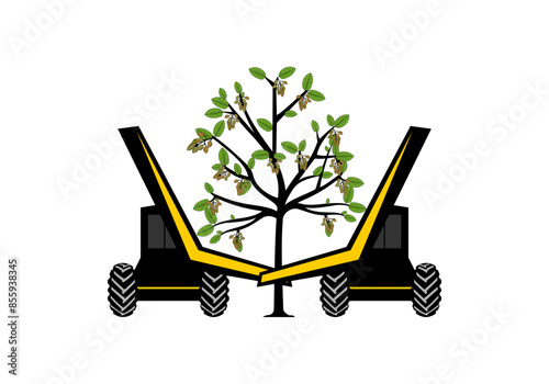 Pistachio Shaker Tractor Design Illustration vector eps format , suitable for your design needs, logo, illustration, animation, etc.