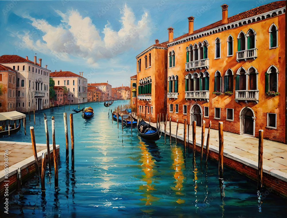 Obraz premium Oil Painting - Venice, Italy 