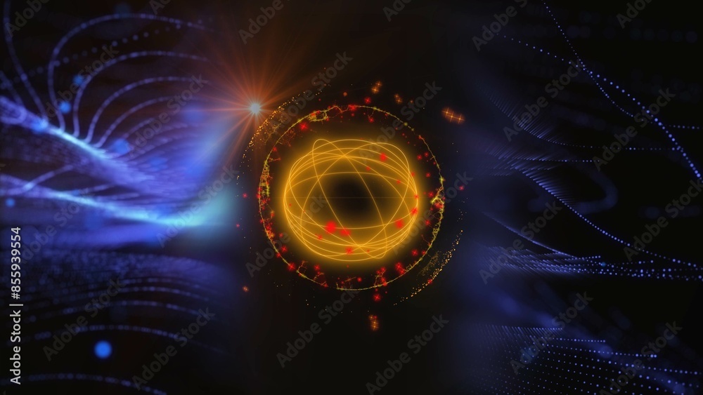 Obraz premium energy sector. Futuristic magical plasma circle glows in space. 