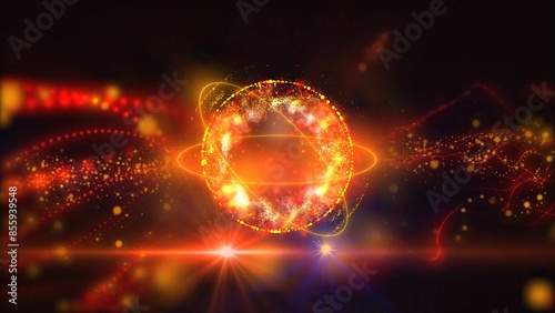 energy sector. Futuristic magical plasma circle glows in space.
