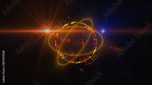 energy sector. Futuristic magical plasma circle glows in space.
