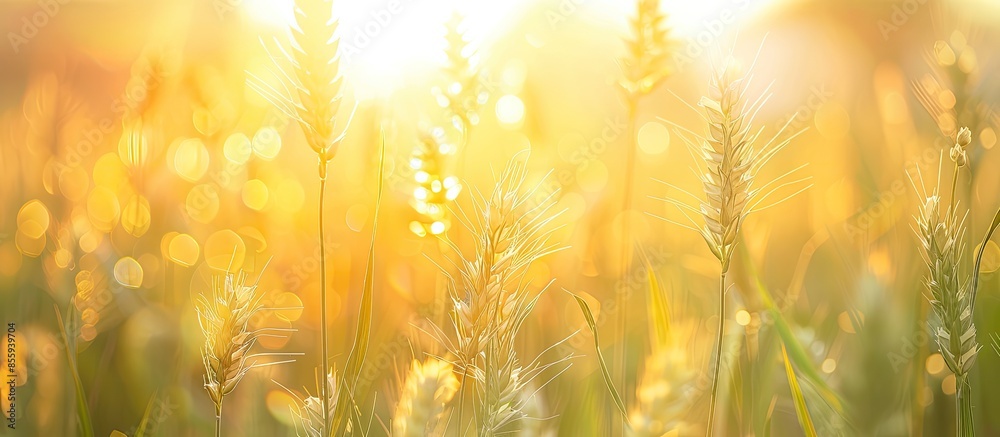 Cornfield during sunset one afternoon. Copy space image. Place for adding text and design Cornfield during sunset one afternoon. Copy space image. Place for adding text and design