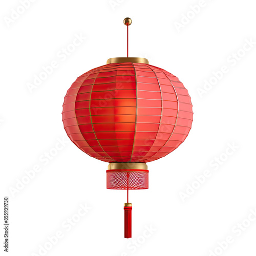 3D Rendered Chinese Lantern on a White Background | Isolated on Transparent & White Background | PNG File with Transparency