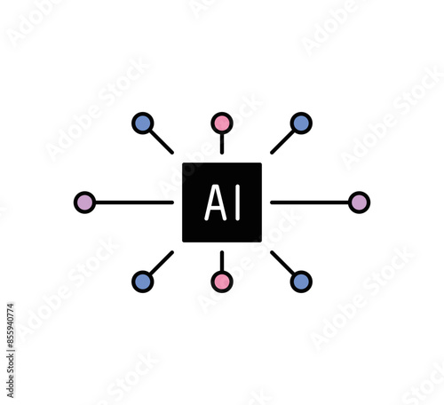 Artificial intelligence related icon concept outline style vector illustration.
