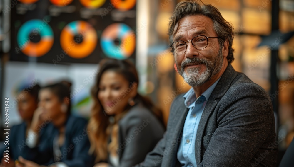 A recreational illustration of a reliable senior man who has a lot of experience is communicating friendly with the audiences who are sitting around him. A recreational illustration of a reliable senior man who has a lot of experience is communicating friendly with the audiences who are sitting around him.