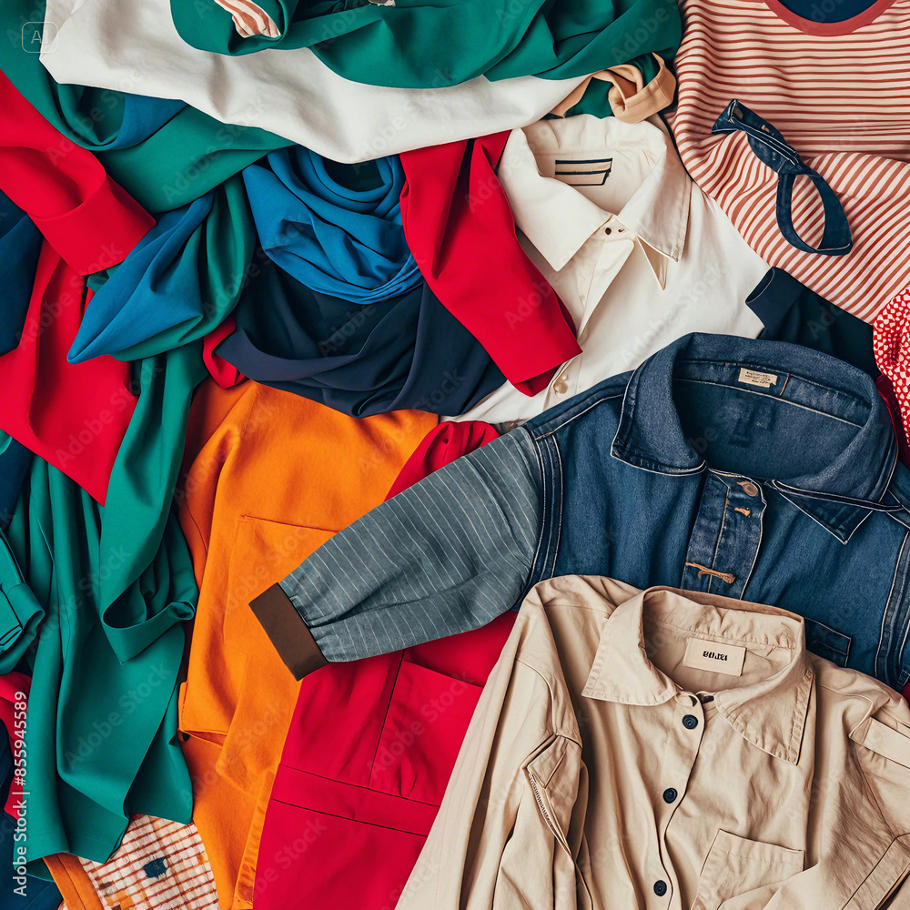 Fototapeta premium colorful clothes, clothing line background design