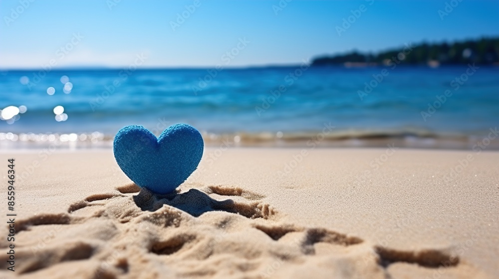 Fototapeta premium heart on the sand