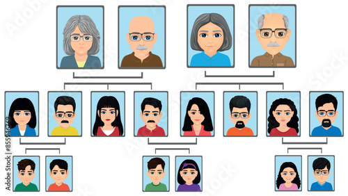 large family family tree consisting of two large families