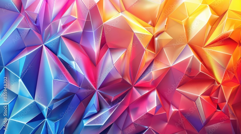 Geometric polyhedral multicolor background Geometric polyhedral multicolor background